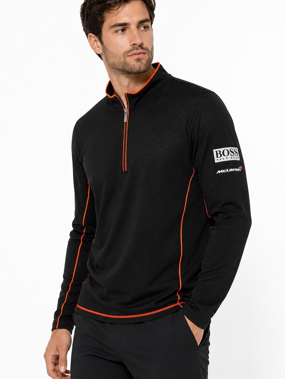 Hugo Boss x McLaren Men's 1/4 Zip Performance Pullover Black Long Sleeve - XL